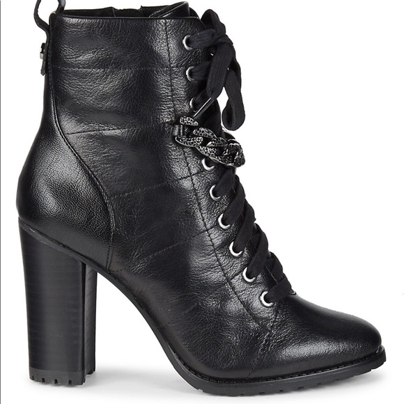 NEW LAGERFELD PARIS JADA LACE UP BOOTIES BLACK - Picture 6 of 7